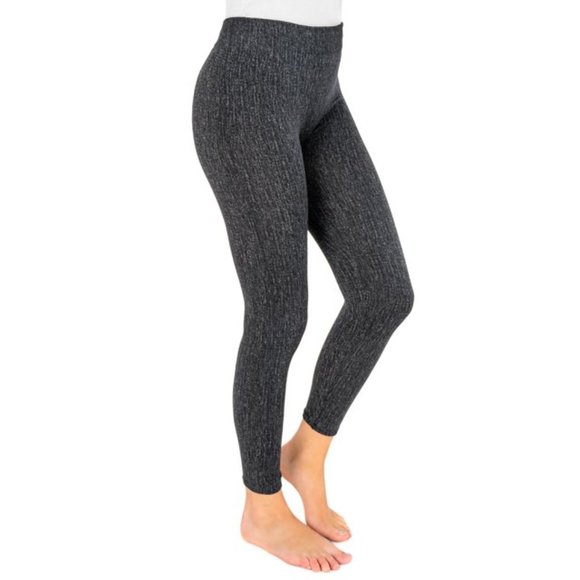 Muk Luks Women's Fleece-Lined Faux Denim Leggings - Picture 1 of 5